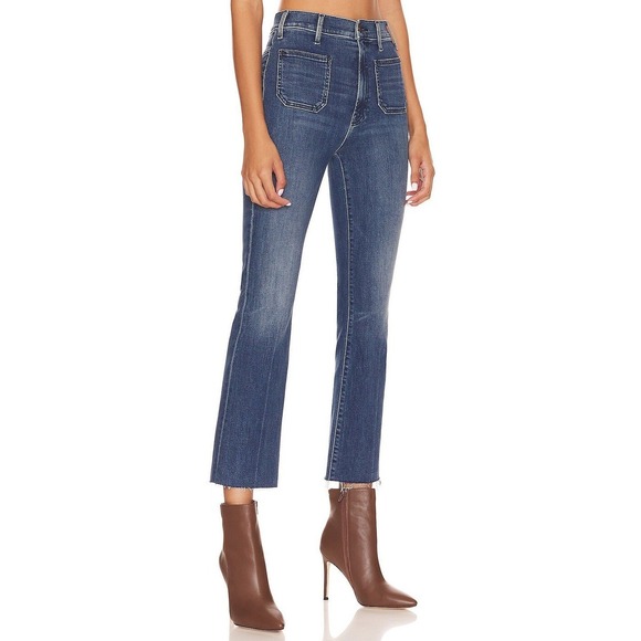 MOTHER Denim - MOTHER Hustler Patch Pocket Ankle Fray Jeans in Out For The Evening Size 25